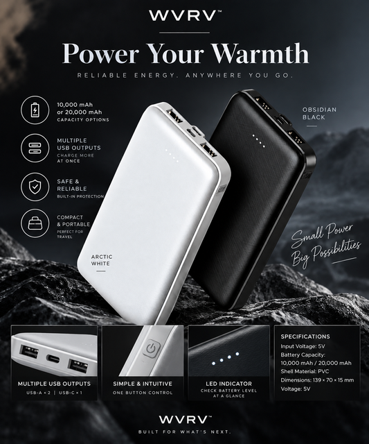 WVRV™ Dual-Purpose Power Bank — 10,000mAh / 20,000mAh